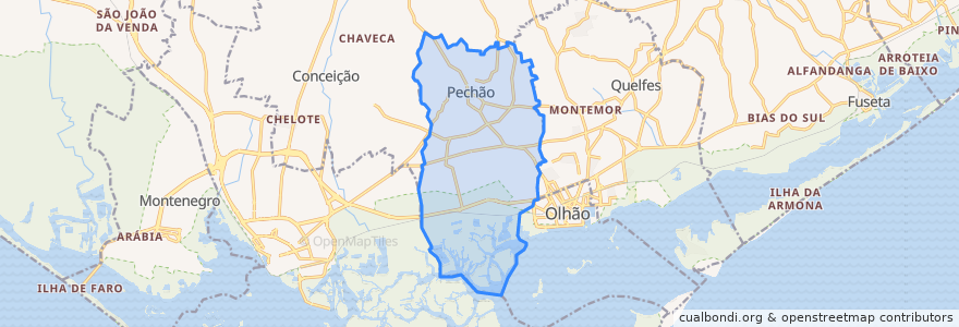 Mapa de ubicacion de Pechão.