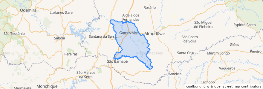 Mapa de ubicacion de Santa Clara-a-Nova e Gomes Aires.