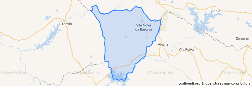 Mapa de ubicacion de Vila Nova da Baronia.