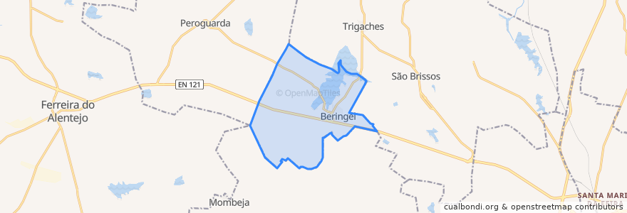 Mapa de ubicacion de Beringel.