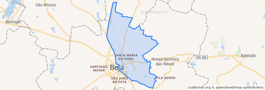 Mapa de ubicacion de Beja (Salvador e Santa Maria da Feira).