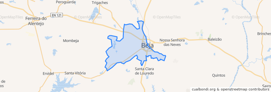 Mapa de ubicacion de Beja (Santiago Maior e São João Baptista).