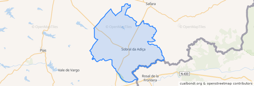 Mapa de ubicacion de Sobral da Adiça.