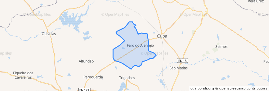 Mapa de ubicacion de Faro do Alentejo.