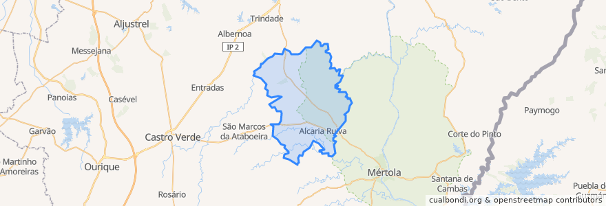 Mapa de ubicacion de Alcaria Ruiva.