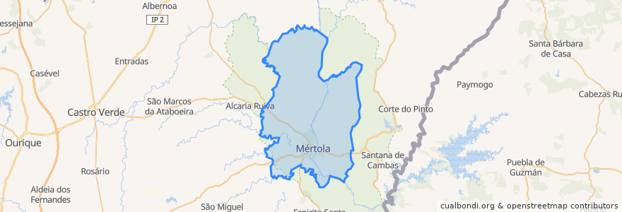 Mapa de ubicacion de Mértola.