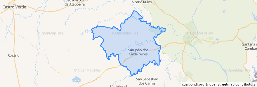 Mapa de ubicacion de São João dos Caldeireiros.