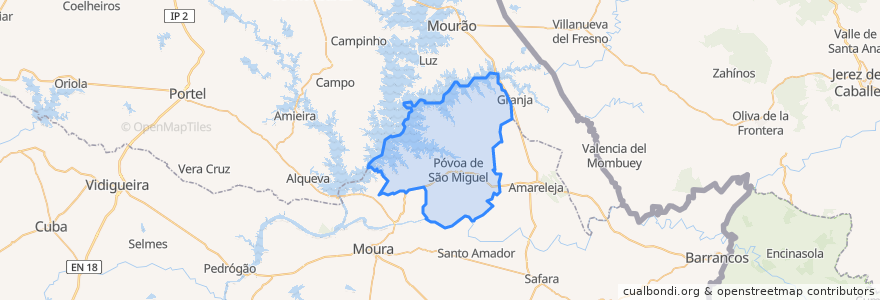 Mapa de ubicacion de Póvoa de São Miguel.