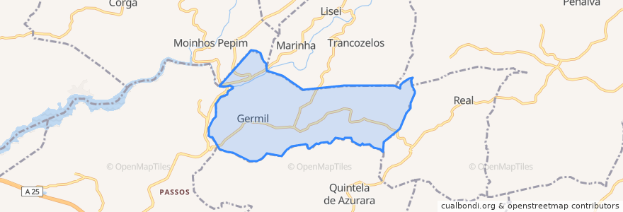 Mapa de ubicacion de Germil.