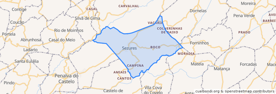 Mapa de ubicacion de Sezures.