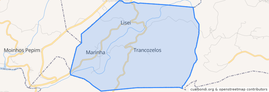 Mapa de ubicacion de Trancozelos.