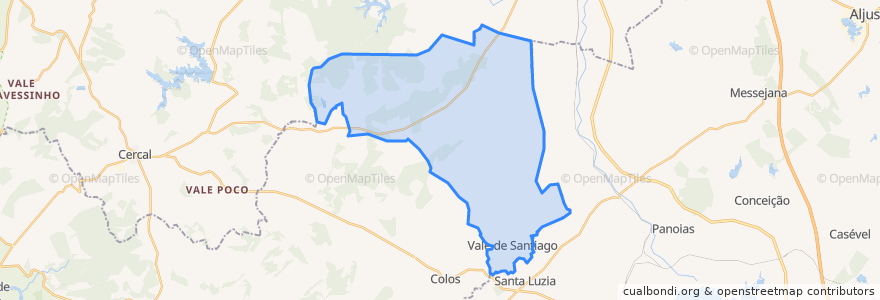Mapa de ubicacion de Vale de Santiago.