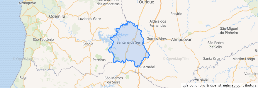 Mapa de ubicacion de Santana da Serra.