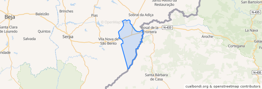 Mapa de ubicacion de Vila Verde de Ficalho.