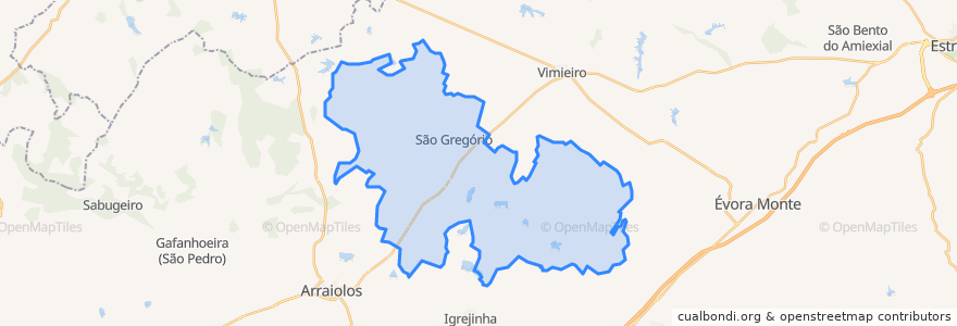 Mapa de ubicacion de São Gregório e Santa Justa.