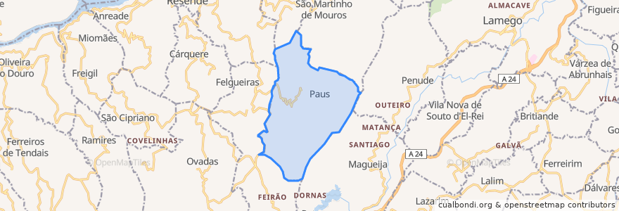 Mapa de ubicacion de Paus.