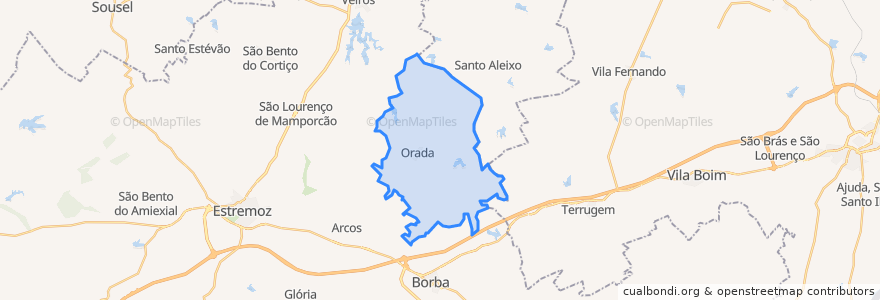 Mapa de ubicacion de Orada.