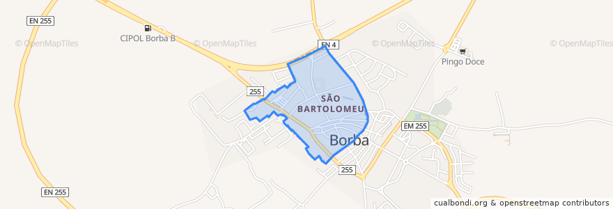 Mapa de ubicacion de Borba (São Bartolomeu).