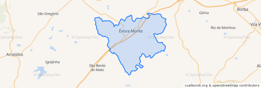 Mapa de ubicacion de Évora Monte (Santa Maria).