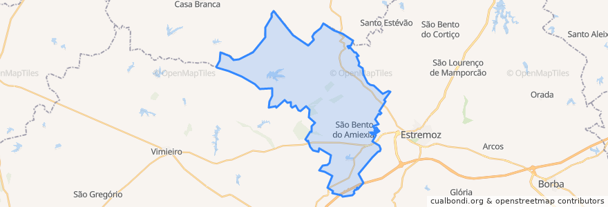 Mapa de ubicacion de Ameixial (Santa Vitória e São Bento).