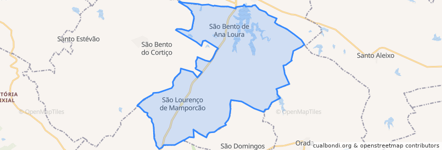 Mapa de ubicacion de São Lourenço de Mamporcão e São Bento de Ana Loura.