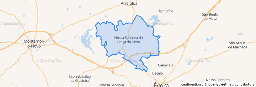 Mapa de ubicacion de Nossa Senhora da Graça do Divor.