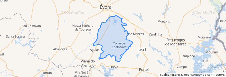 Mapa de ubicacion de Torre de Coelheiros.