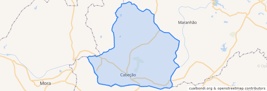 Mapa de ubicacion de Cabeção.