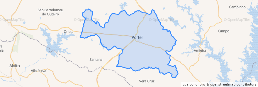Mapa de ubicacion de Portel.