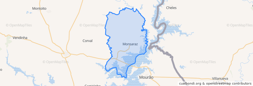 Mapa de ubicacion de Monsaraz.