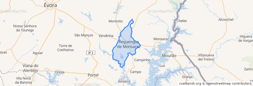 Mapa de ubicacion de Reguengos de Monsaraz.