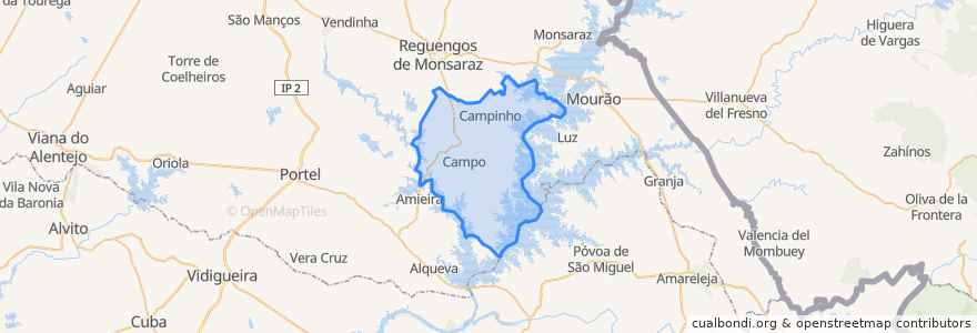 Mapa de ubicacion de Campo e Campinho.