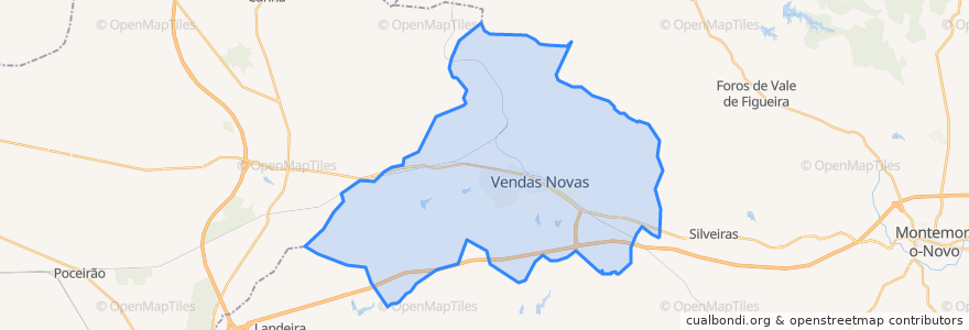 Mapa de ubicacion de Vendas Novas.