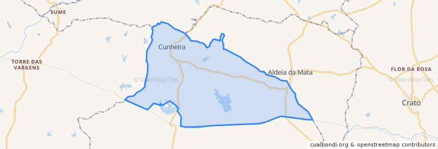 Mapa de ubicacion de Cunheira.