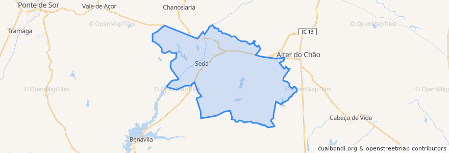 Mapa de ubicacion de Seda.