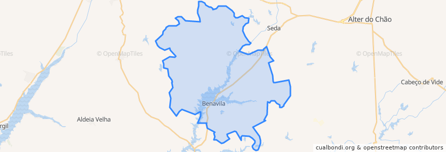 Mapa de ubicacion de Benavila e Valongo.