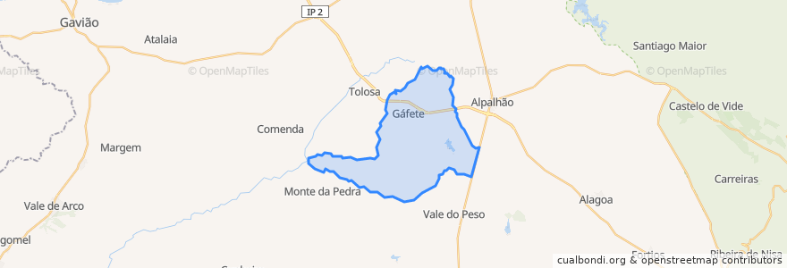 Mapa de ubicacion de Gáfete.