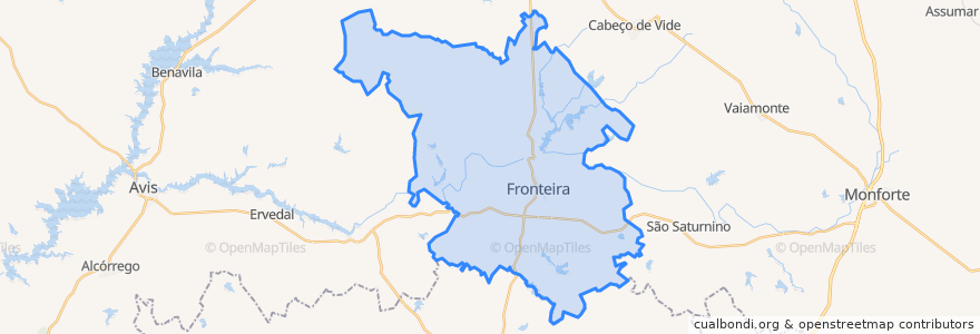 Mapa de ubicacion de Fronteira.