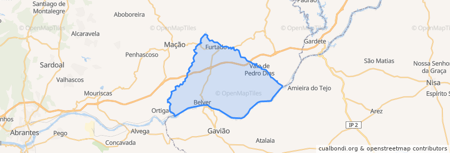 Mapa de ubicacion de Belver.