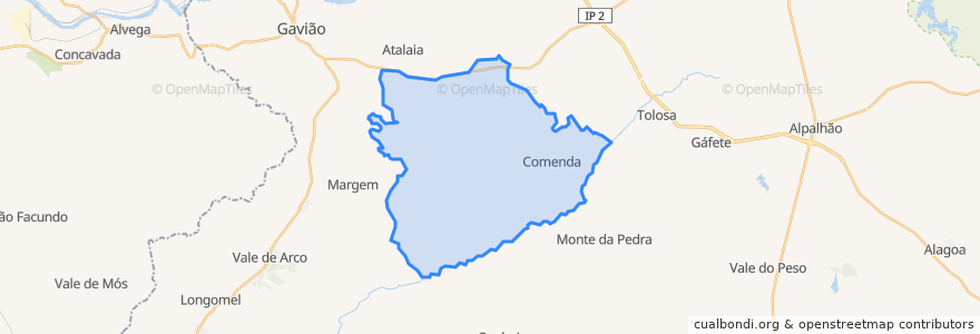 Mapa de ubicacion de Comenda.