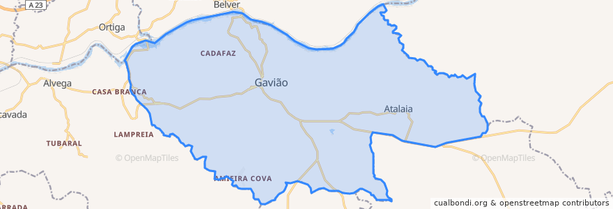 Mapa de ubicacion de Gavião e Atalaia.