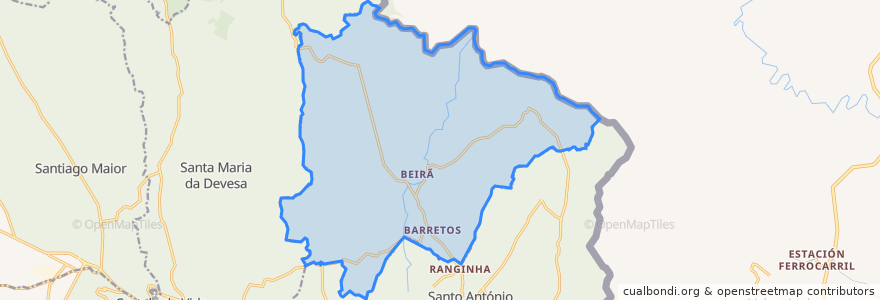 Mapa de ubicacion de Beirã.