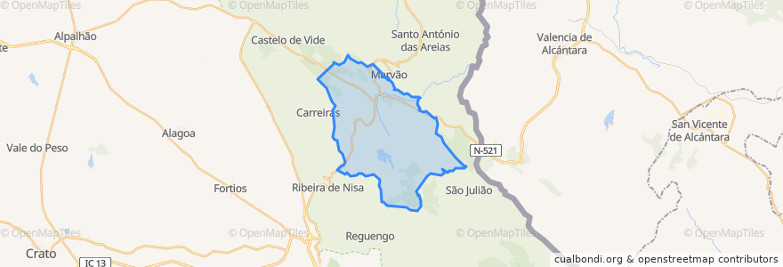 Mapa de ubicacion de São Salvador da Aramenha.