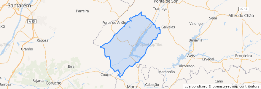 Mapa de ubicacion de Montargil.