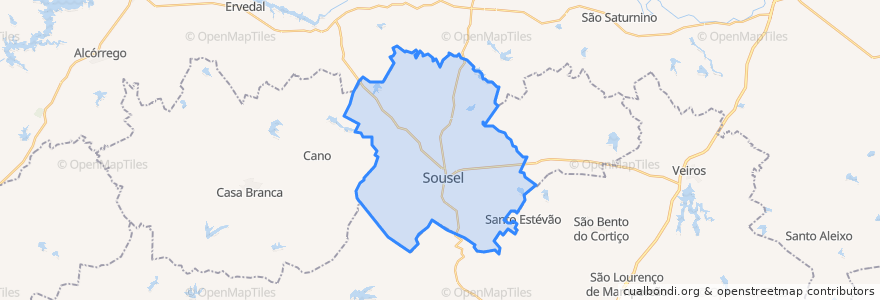 Mapa de ubicacion de Sousel.