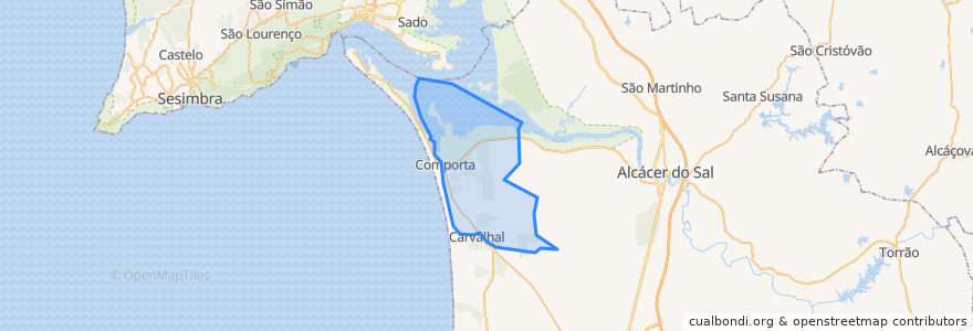 Mapa de ubicacion de Comporta.