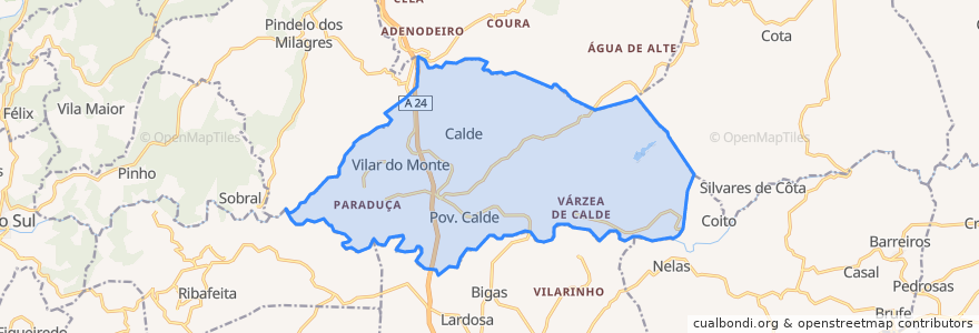 Mapa de ubicacion de Calde.