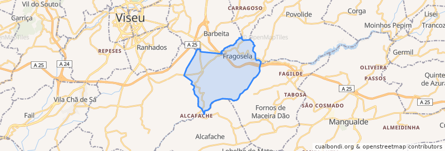 Mapa de ubicacion de Fragosela.