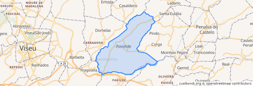 Mapa de ubicacion de Povolide.