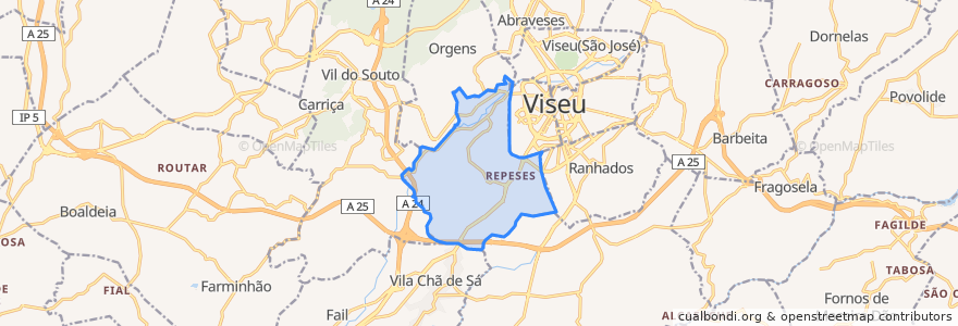 Mapa de ubicacion de Repeses e São Salvador.